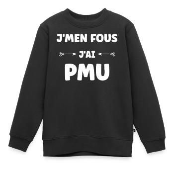 PMU-Humor - Kinder Premium Organic Sweatshirt - Schwarz - Vorne - AI Model Kid Female (0cm)