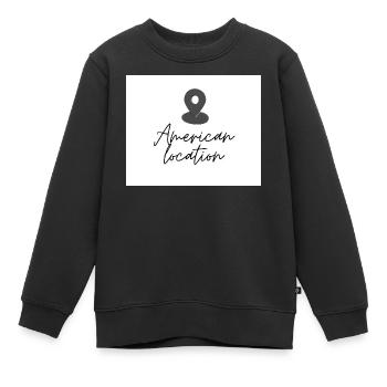 Amerikanischer Standort Pin - Kinder Premium Organic Sweatshirt - Schwarz - Vorne - AI Model Kid Female (0cm)