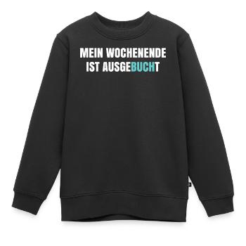 Mein Wochenende ist ausgeBUCHt - Kinder Premium Organic Sweatshirt - Schwarz - Vorne - AI Model Kid Female (0cm)