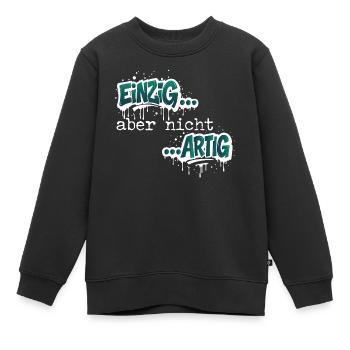 Einzig aber nicht ARTIG - Kinder Premium Organic Sweatshirt - Schwarz - Vorne - AI Model Kid Female (0cm)
