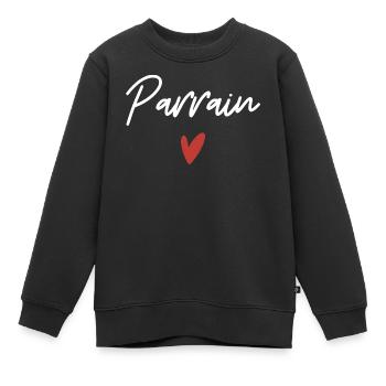 Pate Herz Geschenkidee - Kinder Premium Organic Sweatshirt - Schwarz - Vorne - AI Model Kid Female (0cm)