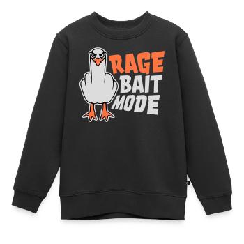 Rage Bait Fashion Seagull Bird Nasty Funny Provocation - Kids Premium Organic Sweatshirt - black - Front - AI Model Kid Female (0cm)