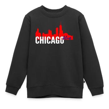 Chicago Blues - Kinder Premium Organic Sweatshirt - Schwarz - Vorne - AI Model Kid Female (0cm)