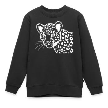Leopard - Kinder Premium Organic Sweatshirt - Schwarz - Vorne - AI Model Kid Female (0cm)