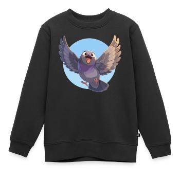 Tauben Taube - Kinder Premium Organic Sweatshirt - Schwarz - Vorne - AI Model Kid Female (0cm)