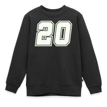 20 Zahl - Kinder Premium Organic Sweatshirt - Schwarz - Vorne - AI Model Kid Female (0cm)