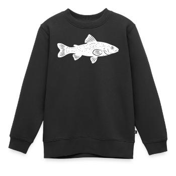 Äsche Fisch Angler Natur Vektor - Kinder Premium Organic Sweatshirt - Schwarz - Vorne - AI Model Kid Female (0cm)