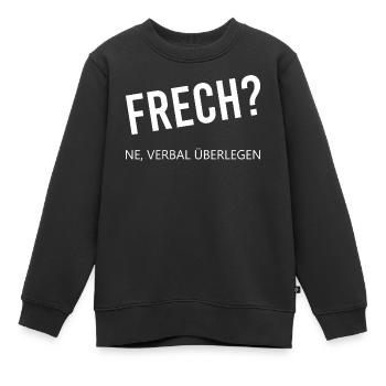 Espiègle et verbalement supérieur - Sweat Premium enfant bio - noir - Devant - AI Model Kid Female (0cm)