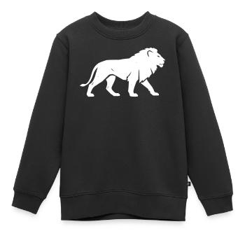 Löwe Silhouette Safari Afrika Vektor - Kinder Premium Organic Sweatshirt - Schwarz - Vorne - AI Model Kid Female (0cm)