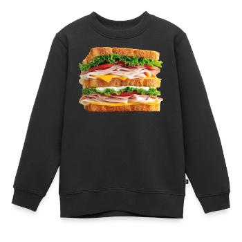 Sandwich - Sweat Premium enfant bio - noir - Devant - AI Model Kid Female (0cm)