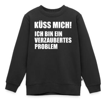 Embrasse-moi, je suis un problème enchanté - Sweat Premium enfant bio - noir - Devant - AI Model Kid Female (0cm)