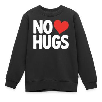 Pas de câlins s’il te plaît garde tes distances câlins antisociaux - Sweat Premium enfant bio - noir - Devant - AI Model Kid Female (0cm)