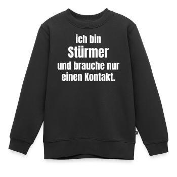 Je suis attaquant – j’ai juste besoin de contact - Sweat Premium enfant bio - noir - Devant - AI Model Kid Female (0cm)