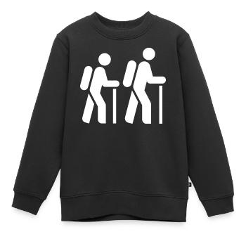 Randonneur, pèlerin, touriste, itinéraire de pèlerinage - Sweat Premium enfant bio - noir - Devant - AI Model Kid Female (0cm)