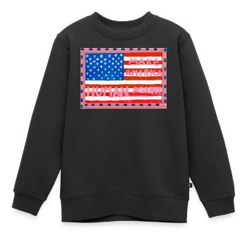 MAKE_AMERICA_HUMAN_AGAIN _A5 - Sweat Premium enfant bio - noir - Devant - AI Model Kid Female (0cm)