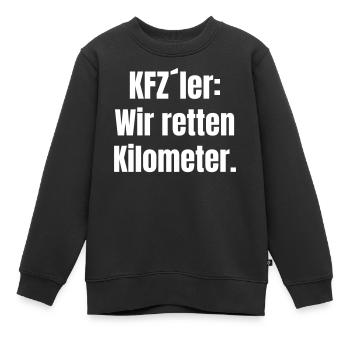 KFZler: Wir retten Kilometer - Kinder Premium Organic Sweatshirt - Schwarz - Vorne - AI Model Kid Female (0cm)