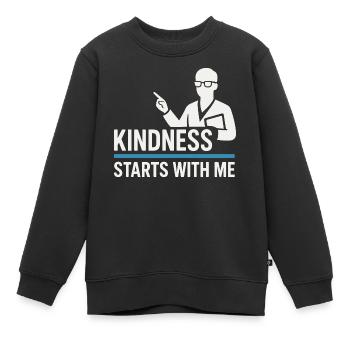 Sympathie anti-harcèlement, Lève-toi - Sweat Premium enfant bio - noir - Devant - AI Model Kid Female (0cm)
