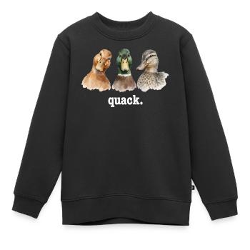 Entenquaken Lustiges Entenliebhaber-Quaken - Kinder Premium Organic Sweatshirt - Schwarz - Vorne - AI Model Kid Female (0cm)