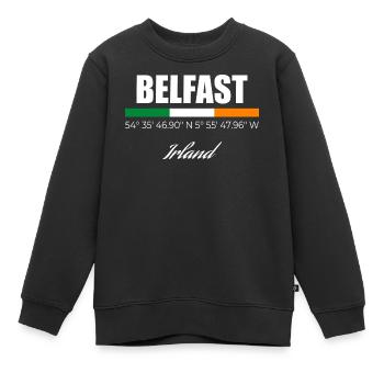 Belfast - Kinder Premium Organic Sweatshirt - Schwarz - Vorne - AI Model Kid Female (0cm)