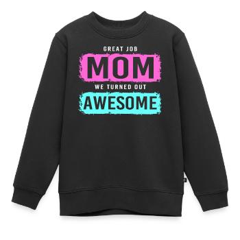 Maman célibataire Maman célibataire Maman célibataire - Sweat Premium enfant bio - noir - Devant - AI Model Kid Female (0cm)