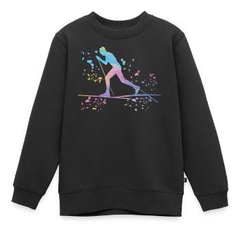 Ski de fond Ski de fond - Sweat Premium enfant bio - noir - Devant - AI Model Kid Female (0cm)