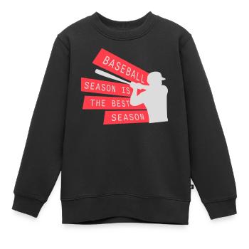 La saison de baseball est la meilleure saison des sports de fans - Sweat Premium enfant bio - noir - Devant - AI Model Kid Female (0cm)