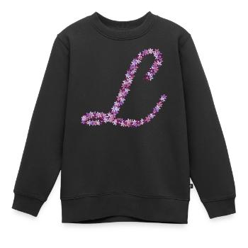 Symphonie des Fleurs - Sweat Premium enfant bio - noir - Devant - AI Model Kid Female (0cm)