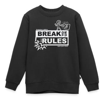 Brise tes règles ridicules - édition sans cadre - Sweat Premium enfant bio - noir - Devant - AI Model Kid Female (0cm)