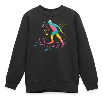 Ski de fond Ski de fond - Sweat Premium enfant bio - noir - Devant - AI Model Kid Female (0cm)