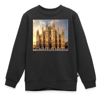 Mailand, Milano, Dom - Kinder Premium Organic Sweatshirt - Schwarz - Vorne - AI Model Kid Female (0cm)