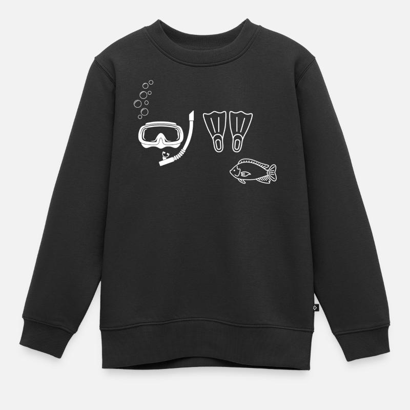 Plongée sous-marine - idée cadeau  - Sweat Premium enfant bio - noir