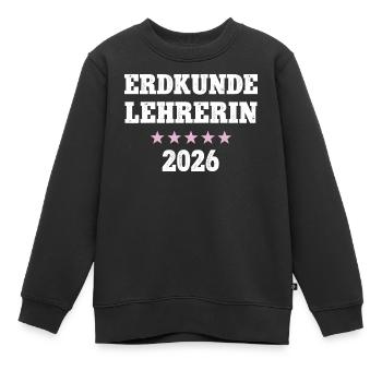 Erdkundelehrerin 2026 Erdkunde Lehrerin Geo Schule - Kinder Premium Organic Sweatshirt - Schwarz - Vorne - AI Model Kid Female (0cm)