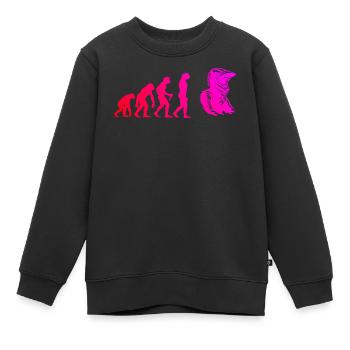 Klare Motocross Botschaft - Kinder Premium Organic Sweatshirt - Schwarz - Vorne - AI Model Kid Female (0cm)
