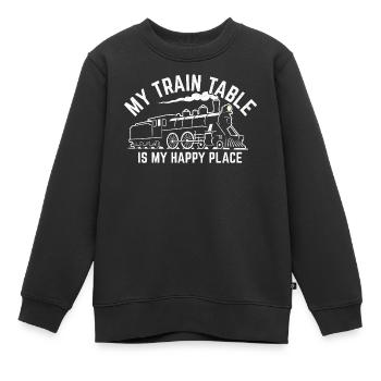 Lokomotive Modelleisenbahn - Kinder Premium Organic Sweatshirt - Schwarz - Vorne - AI Model Kid Female (0cm)