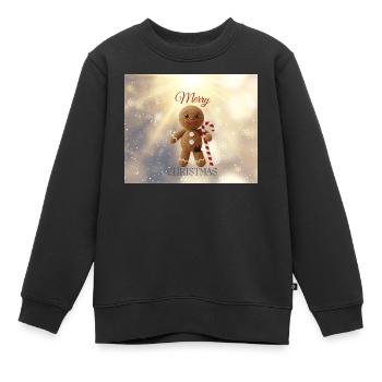 Noël du bonhomme en pain d’épices avec des cannes d’orge d’orge - Sweat Premium enfant bio - noir - Devant - AI Model Kid Female (0cm)