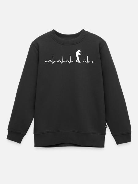 Rapping Heartbeat ECG Funny Hip Hop Rapper Gift - Kids Premium Organic Sweatshirt - black