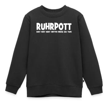 Ruhrpott - Dat hat wat mittn Herz zu tun - Zeche - Kinder Premium Organic Sweatshirt - Schwarz - Vorne - AI Model Kid Female (0cm)