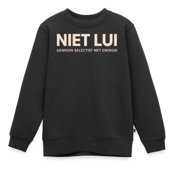 Nicht faul. Einfach selektiv mit der Energie. - Kinder Premium Organic Sweatshirt - Schwarz - Vorne - AI Model Kid Female (0cm)