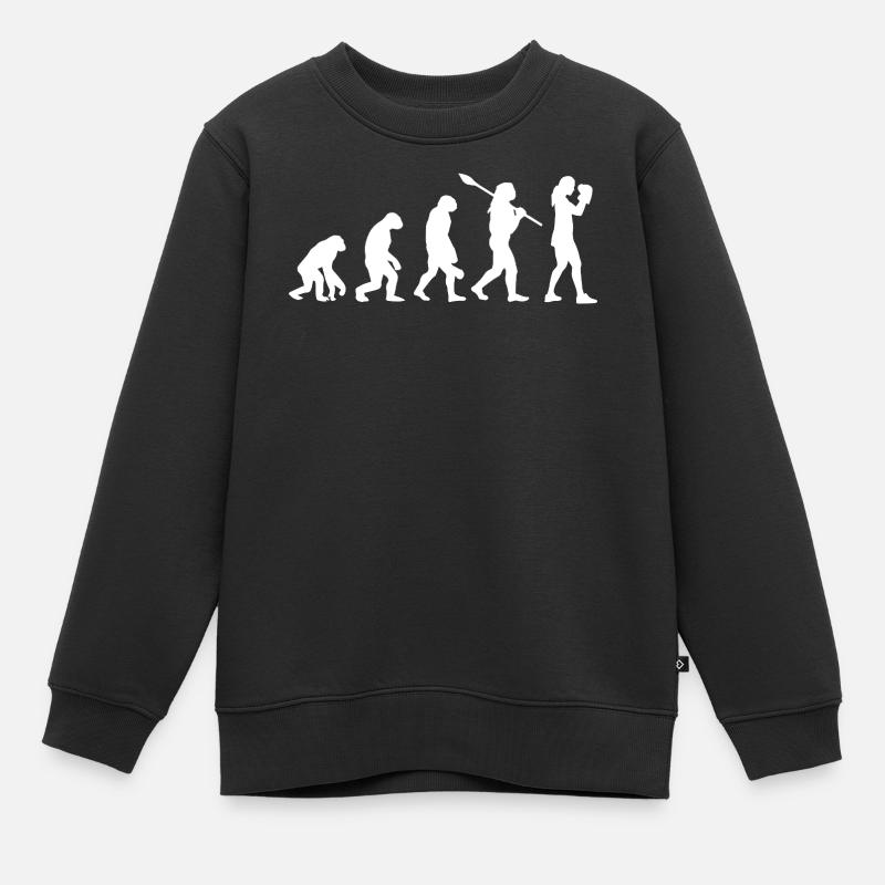 Boxing Evolution Female Fighter Frauen-Sportgeschenk - Kinder Premium Organic Sweatshirt - Schwarz