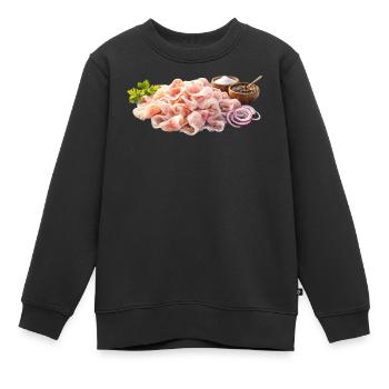 Rohfisch Aufschnitt Salz Zwiebel - Stroganina - Kinder Premium Organic Sweatshirt - Schwarz - Vorne - AI Model Kid Female (0cm)