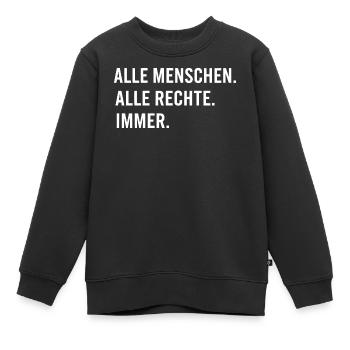 Toutes les personnes. Tous droits réservés. Toujours. - Sweat Premium enfant bio - noir - Devant - AI Model Kid Female (0cm)