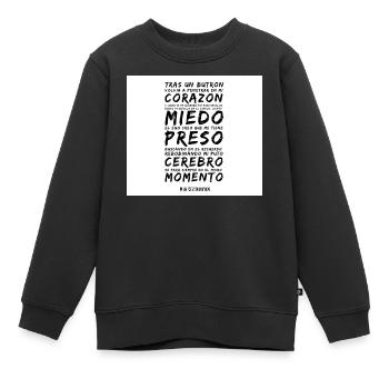 Herz und Angst im Vers - Kinder Premium Organic Sweatshirt - Schwarz - Vorne - AI Model Kid Female (0cm)