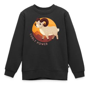 Aries Curly Power - Kids Premium Organic Sweatshirt - black - Front - AI Model Kid Female (0cm)
