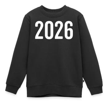 2026 Jahreszahl Ziffer - Kinder Premium Organic Sweatshirt - Schwarz - Vorne - AI Model Kid Female (0cm)