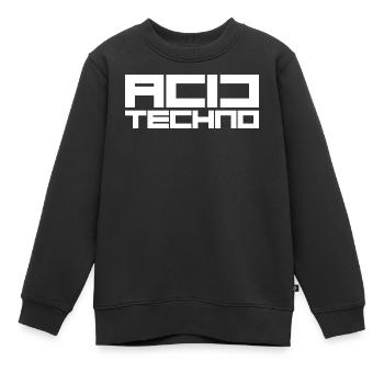 techno acide - Sweat Premium enfant bio - noir - Devant - AI Model Kid Female (0cm)