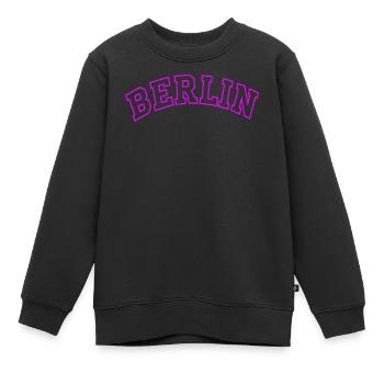 Typographie du nœud Berlin Bow - Sweat Premium enfant bio - noir - Devant - AI Model Kid Female (0cm)