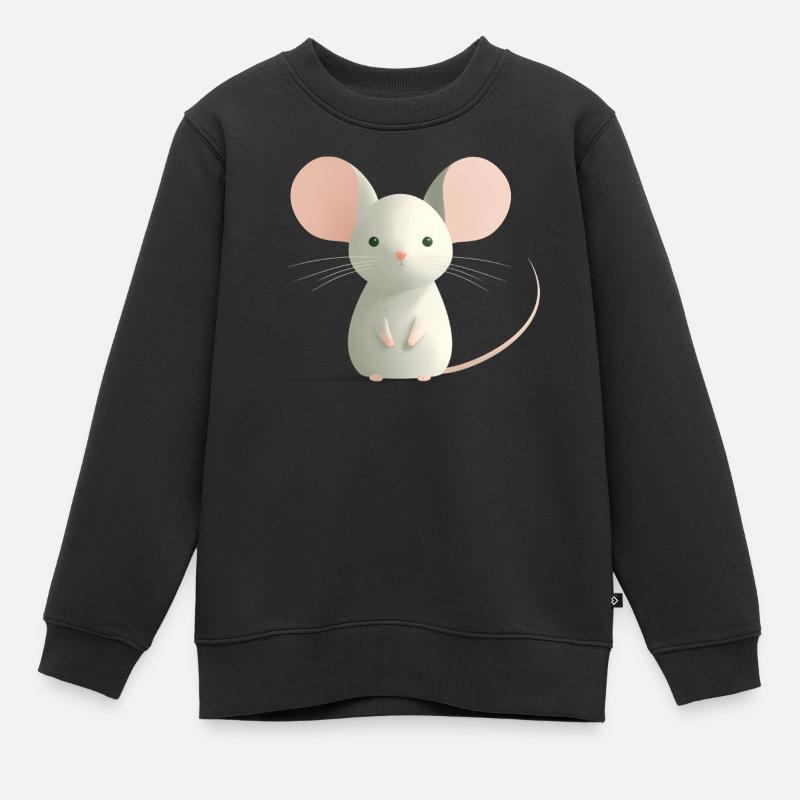 Maus - Kinder Premium Organic Sweatshirt - Schwarz