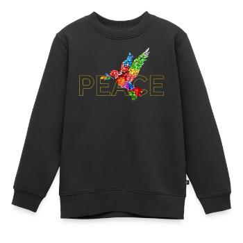Paix - Sweat Premium enfant bio - noir - Devant - AI Model Kid Female (0cm)