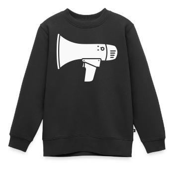 Ultras de démonstration bruyante du mégaphone - Sweat Premium enfant bio - noir - Devant - AI Model Kid Female (0cm)