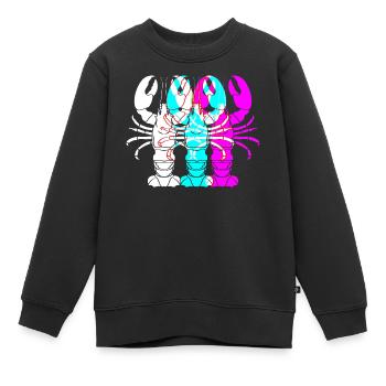 Homard épineux, fruits de mer, homard, homard - Sweat Premium enfant bio - noir - Devant - AI Model Kid Female (0cm)